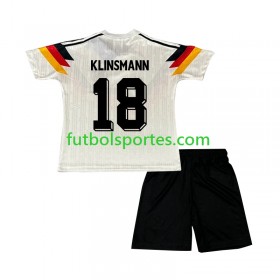 Camiseta Alemania Klinsmann 18 Retro Niño Primera Equipación 1990